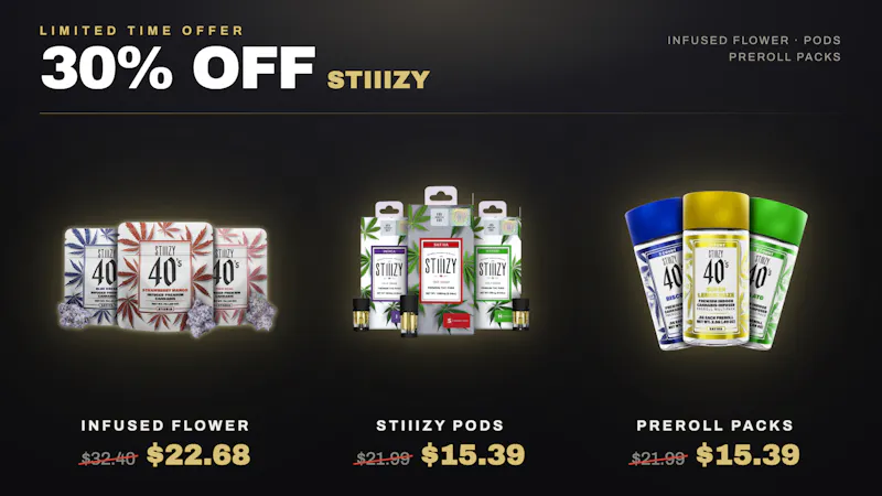 Honor Roll Delivery 30% OFF STIIIZY ❤️