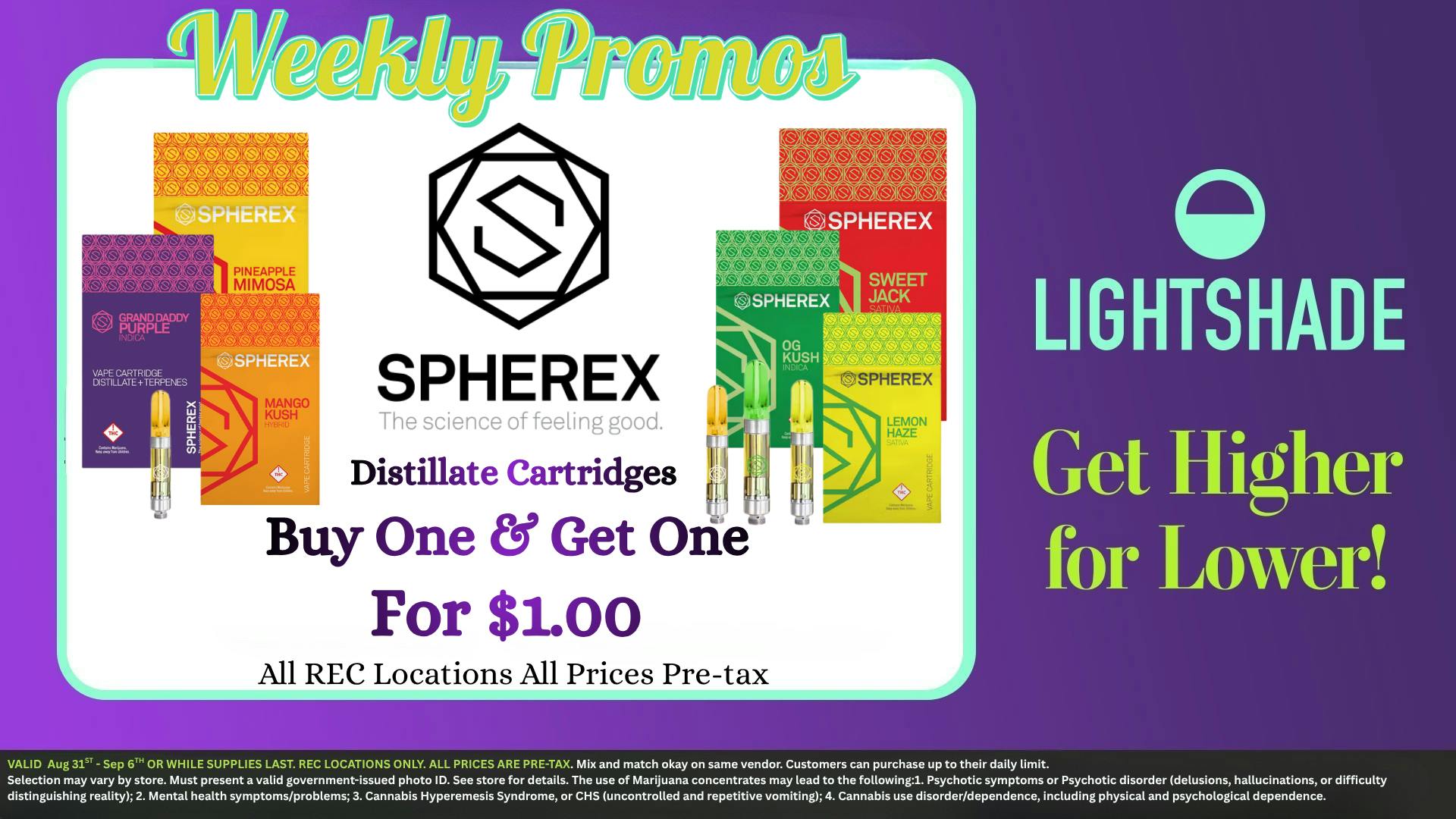 Lightshade - Iliff Spherex Carts Buy One Get one $1!