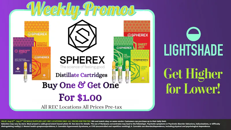 Lightshade - Federal Heights Spherex Carts Buy One Get one $1!