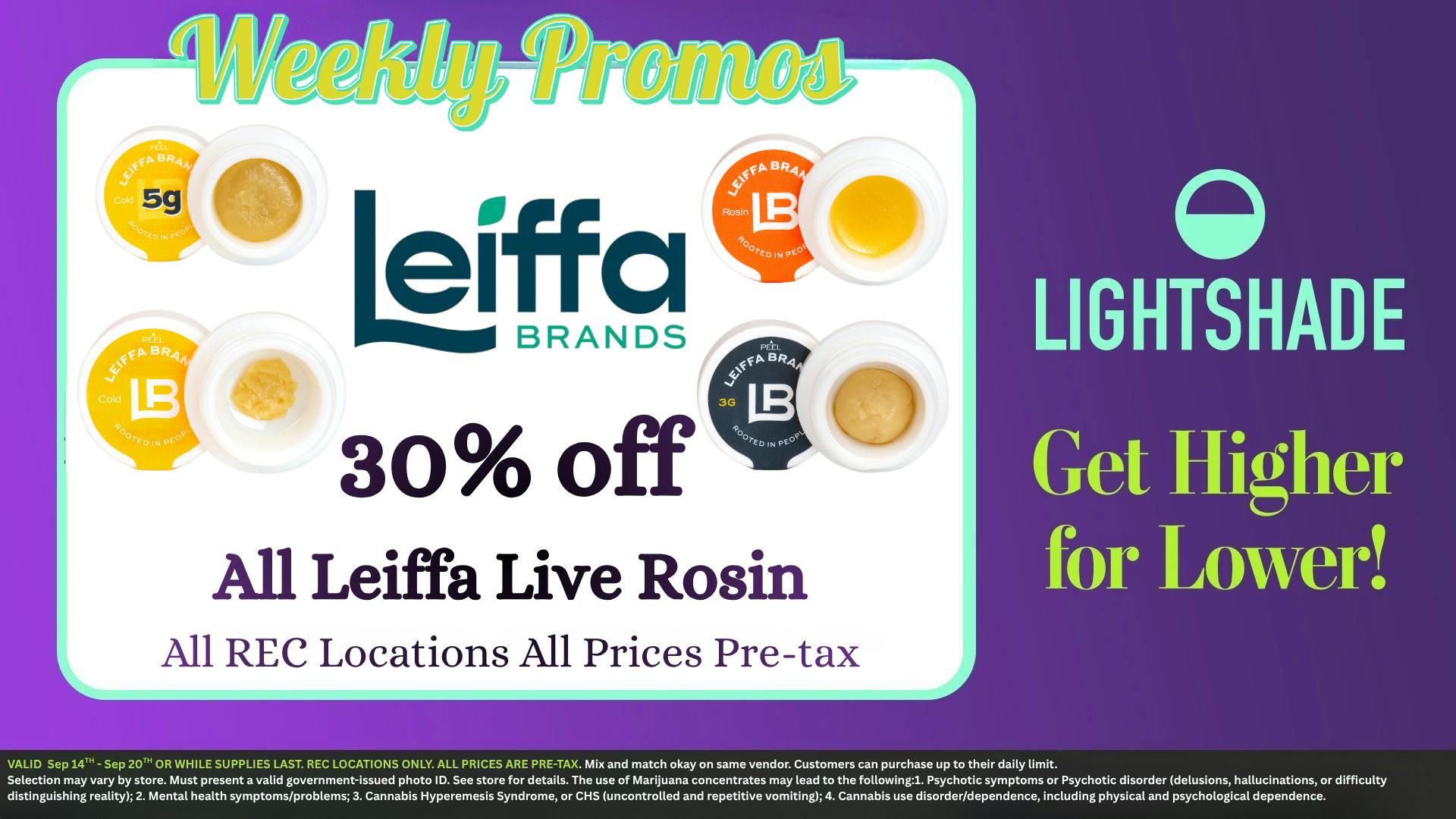 Lightshade - Federal Heights Leiffa Live Rosin 30% OFF