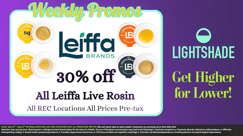 Lightshade - Federal Heights Leiffa Live Rosin 30% OFF