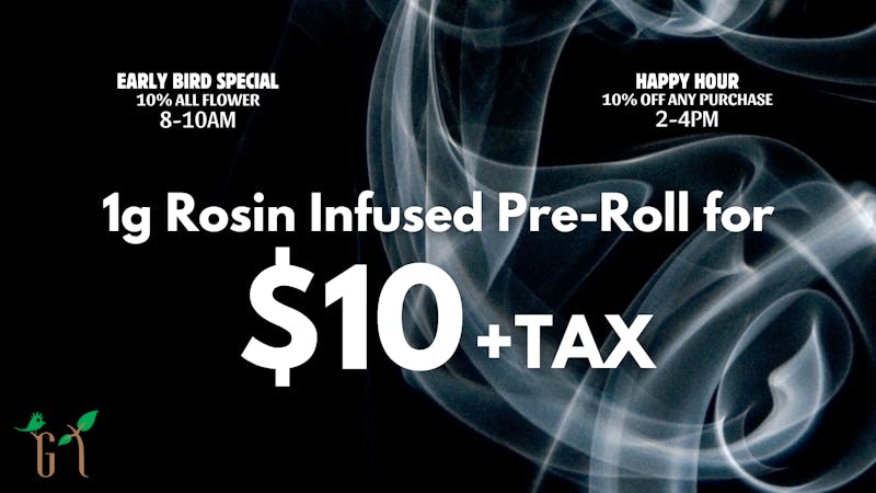 Green Tree Medicinals of Boulder 1g Rosin Infused PreRoll for $10+tax