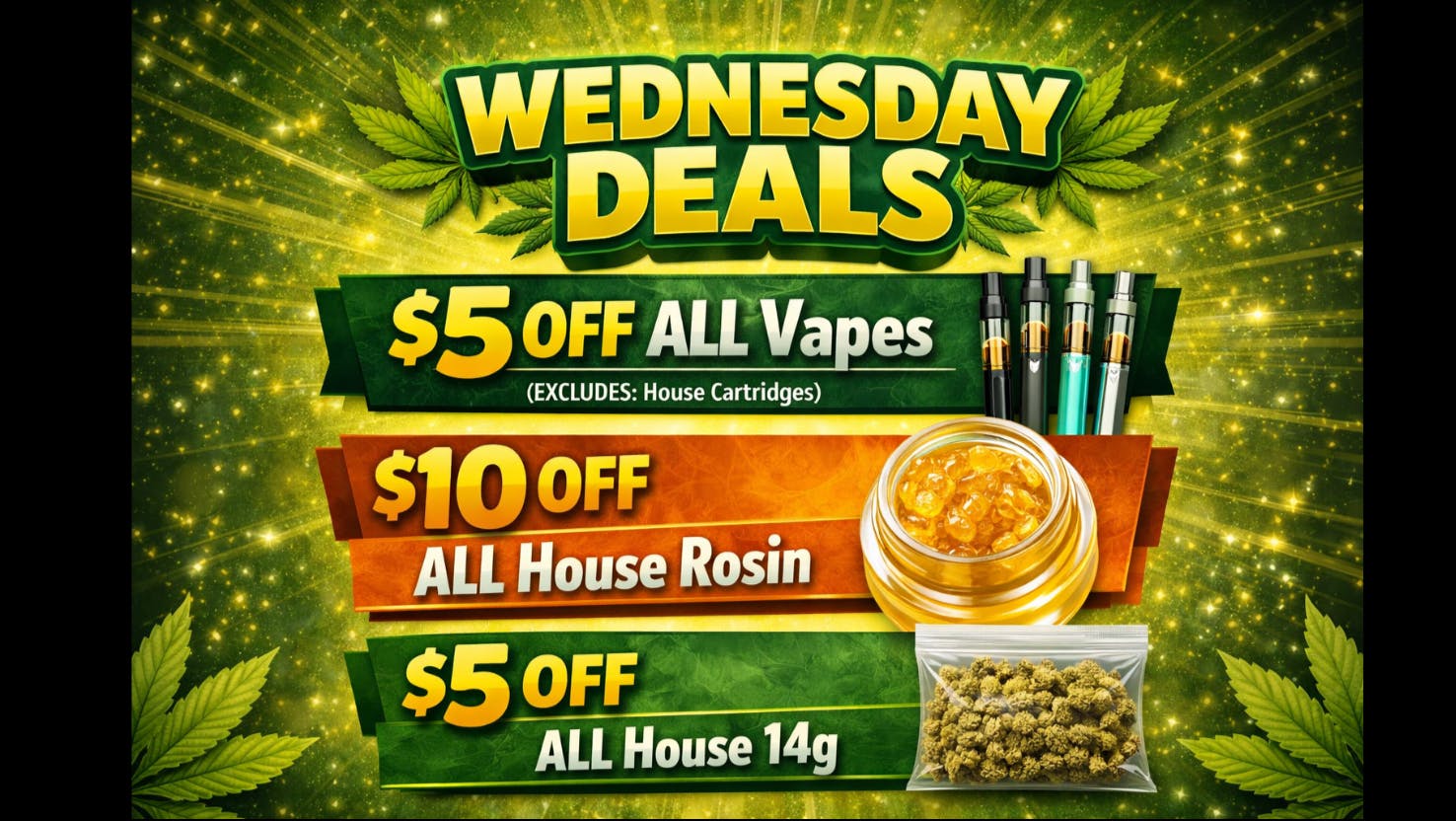 Gas Station Dispensary WEDNESDAY DEALS AVAILABLE ALL DAY LONG!!!