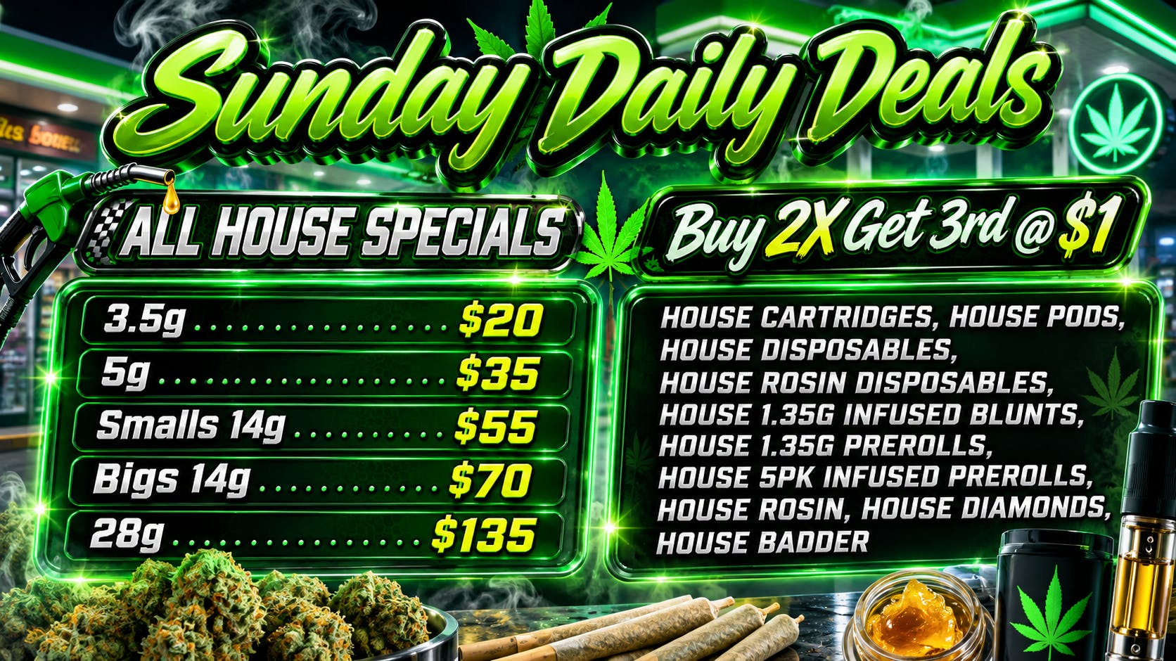GAS STATION DISPENSARY NEW!!! WHOLESALE ON EVERYTHING IN STORE!!!