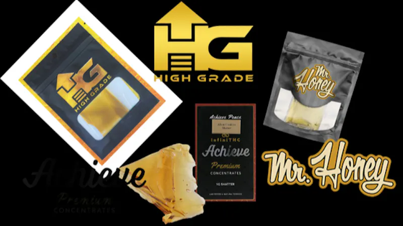 Desert Bloom Re-Leaf Center $15 Shatter! Achieve, High Grade, Mr. Honey