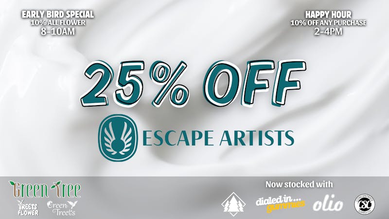 Green Tree Medicinals Berthoud 25% Off Escape Artist Topicals