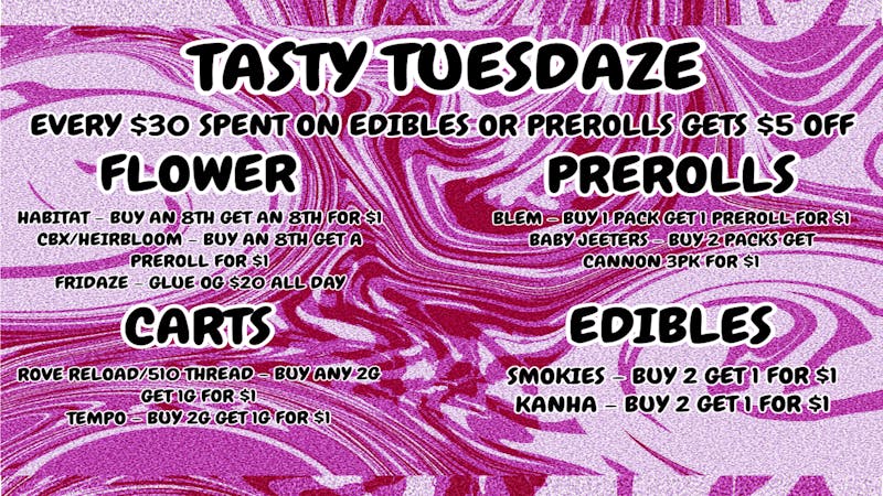 FRIDAZE - Previously Hazel TASTY TUESDAZE DEALS