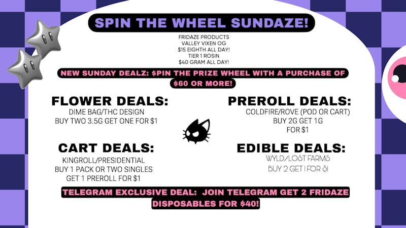 FRIDAZE - Previously Hazel SPIN THE WHEEL SUNDAZE!