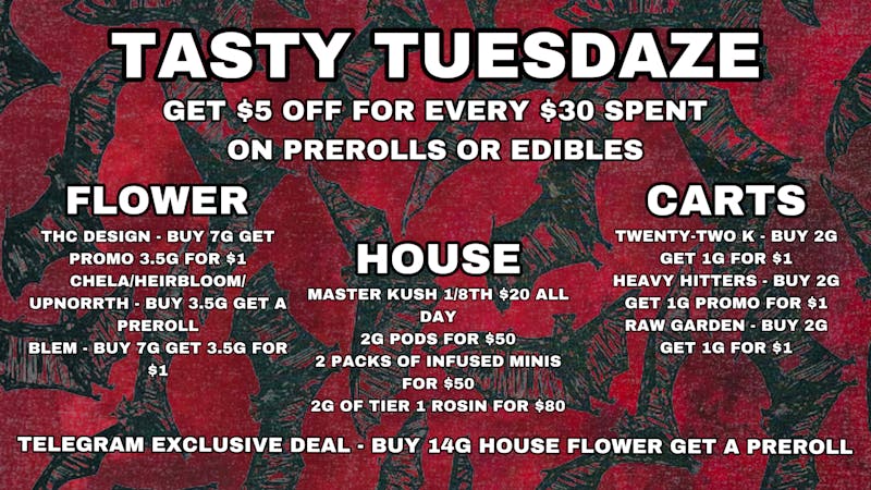 FRIDAZE - Previously Hazel TASTY TUESDAZE DEALS