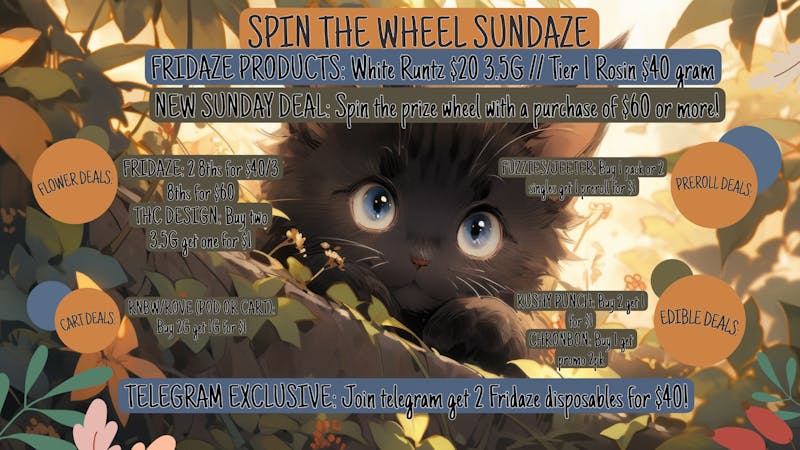 FRIDAZE - Previously Hazel SPIN THE WHEEL SUNDAZE
