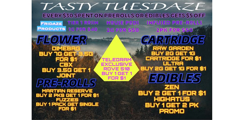 FRIDAZE - Previously Hazel TASTY TUESDAZE DEALS