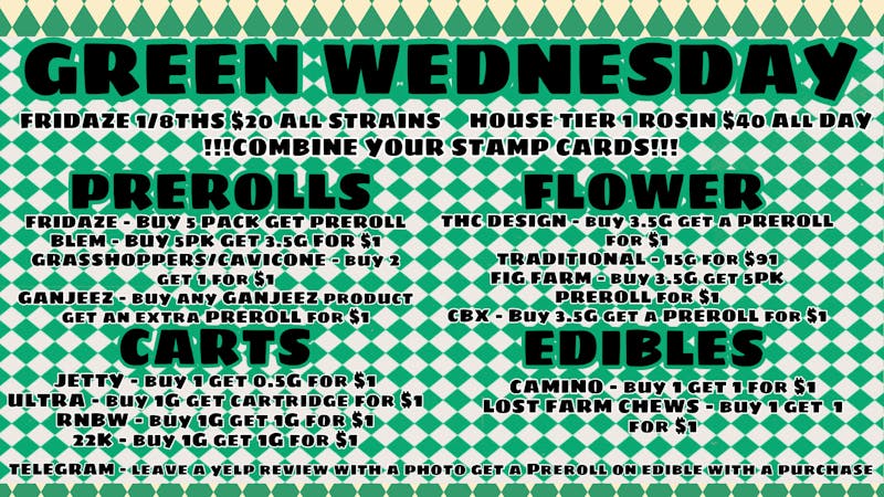 FRIDAZE - Previously Hazel GREEN WEDNESDAY