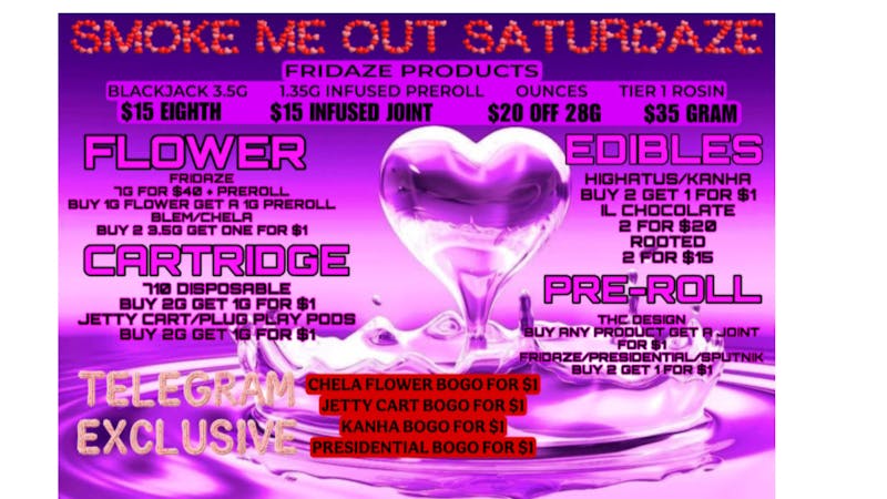 FRIDAZE - Previously Hazel Smoke Me Out Saturdaze