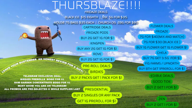 FRIDAZE - Previously Hazel THURSBLAZE DEALS