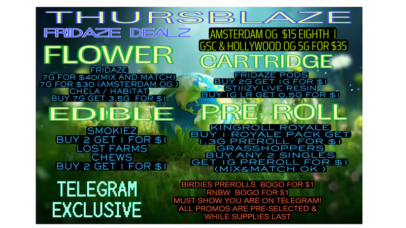 FRIDAZE - Previously Hazel Thursblaze Dealz