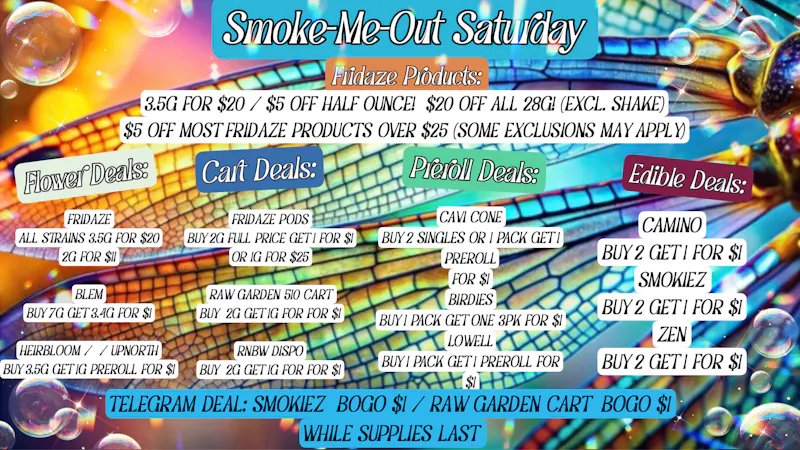 FRIDAZE - Previously Hazel Smoke-Me-Out Saturdaze