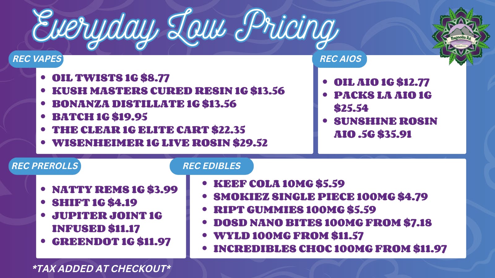 Magnolia Road Cannabis Co. - Colorado Springs REC Everyday Low Pricing