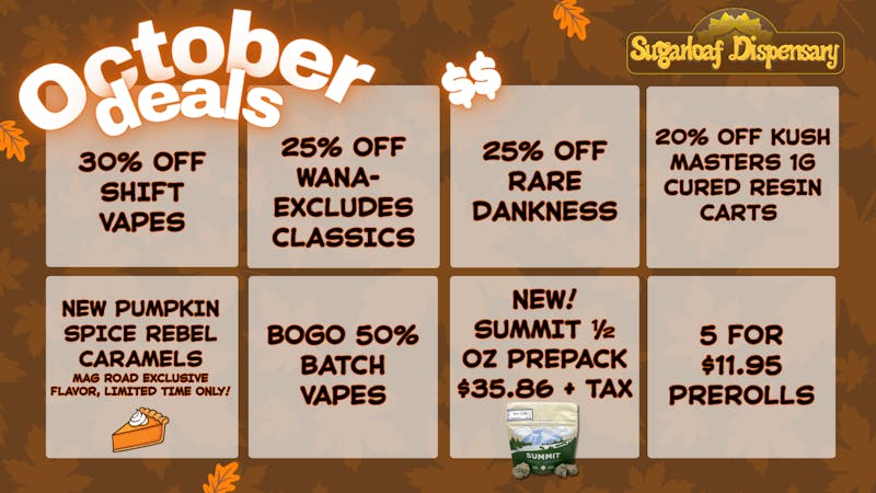 SugarLoaf Wild October Promos!