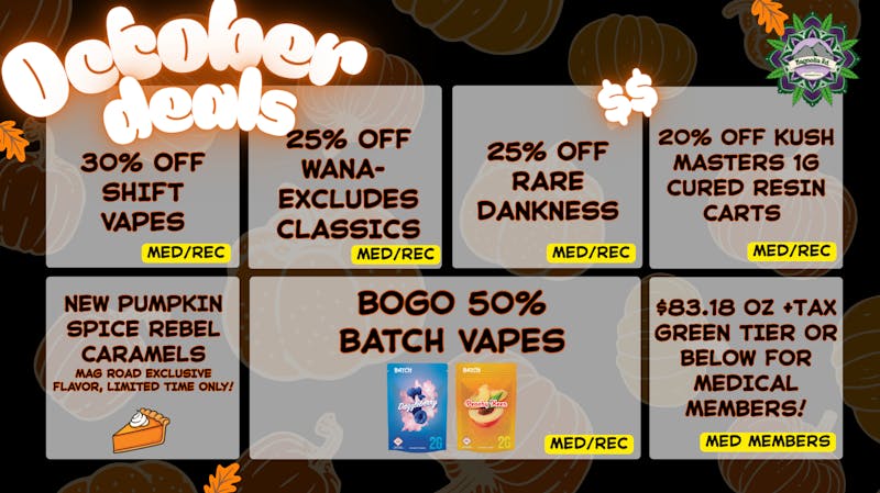 Magnolia Road Cannabis Co. - Colorado Springs Spooky Good October Promos!