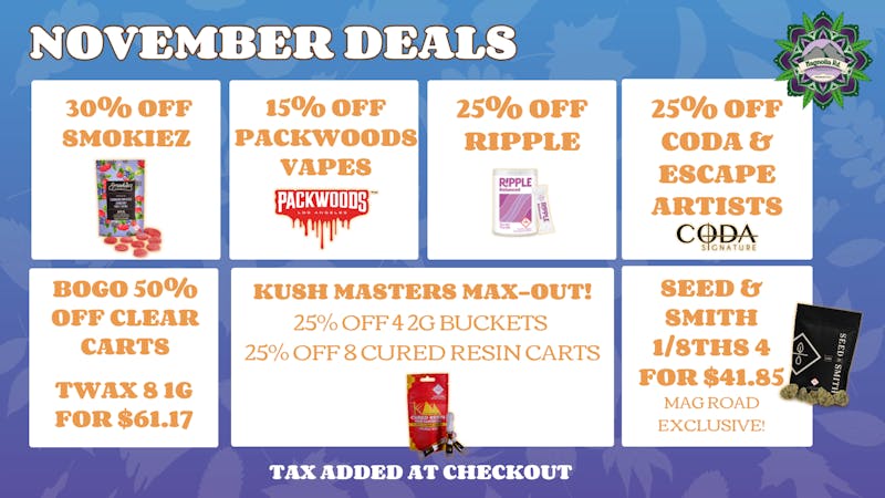 Magnolia Road Cannabis Co. - Broomfield BOGO 50% Off Clear Carts, Twax Bundles & More!