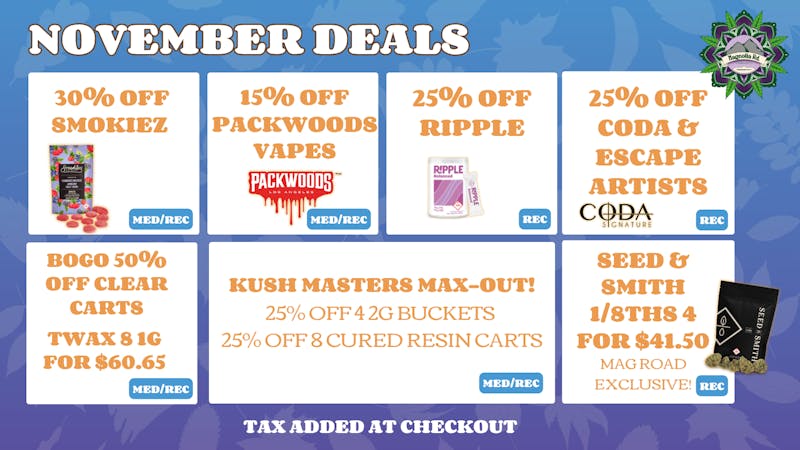 Magnolia Road Cannabis Co. - Colorado Springs Twax Bundles, S&S Flower Bundles, 30% Off Smokiez