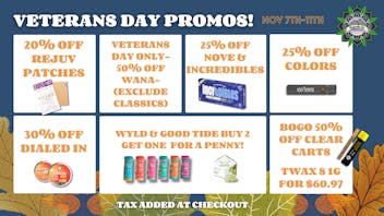 Magnolia Road Cannabis Co. - Boulder Veterans Day Promos!