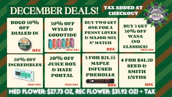 Magnolia Road Cannabis Co. - Colorado Springs Holidaze Deals, 30% Off WYLD & GT!