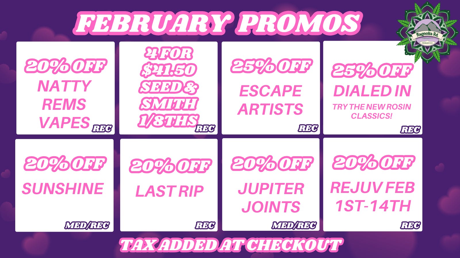 Magnolia Road Cannabis Co. - Colorado Springs 20% Off Sunshine & Jupiter Joint & More!