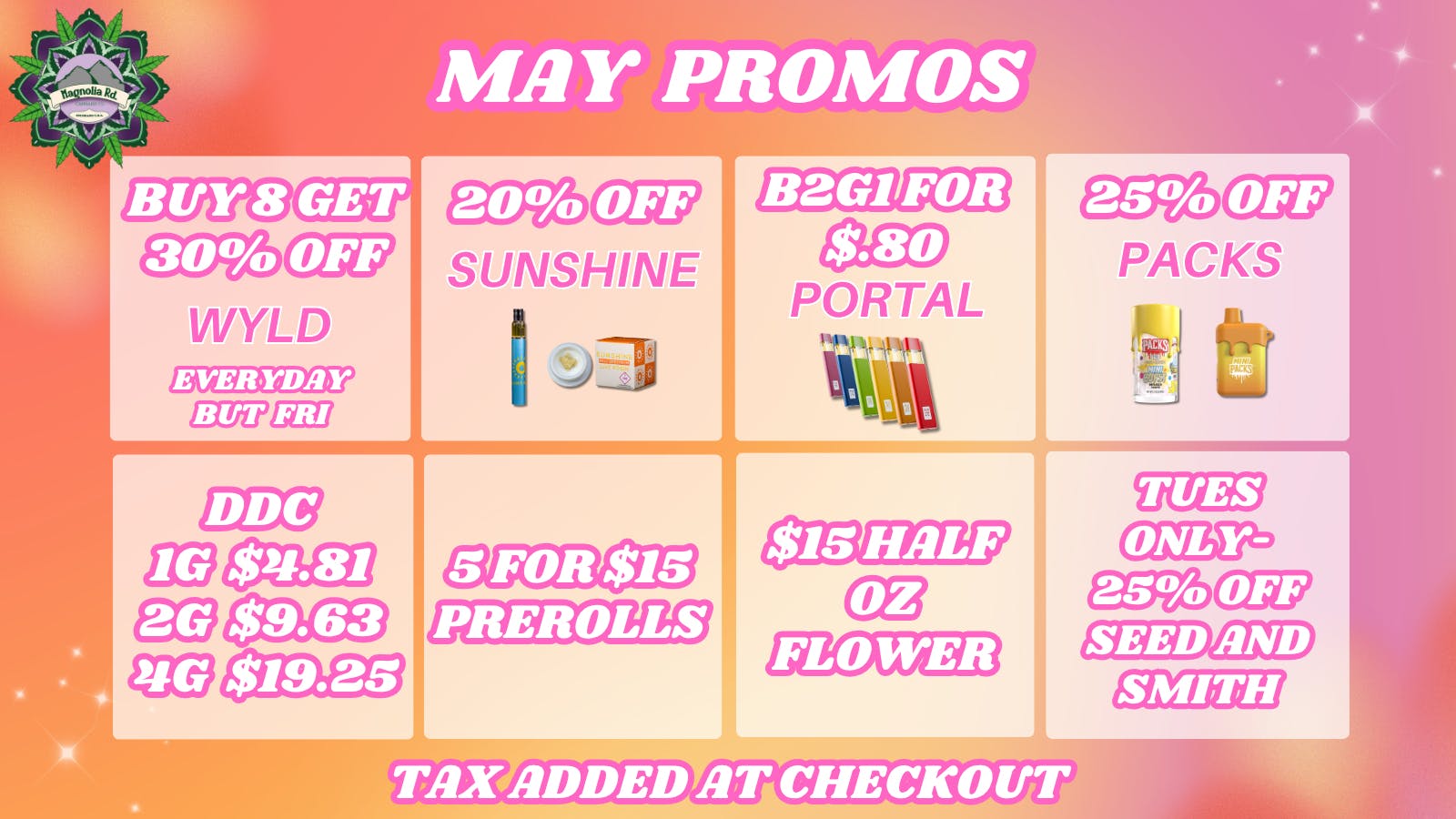 Magnolia Road Cannabis Co. - Boulder - Medical 20% Off Sunshine, B2G1 for $1 Portal & More