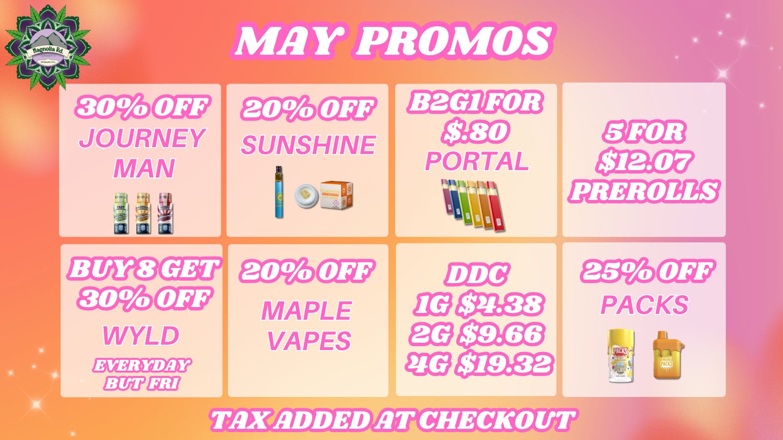 Magnolia Road Cannabis Co. - Broomfield 20% Off Sunshine, B2G1 for $1 Portal & More