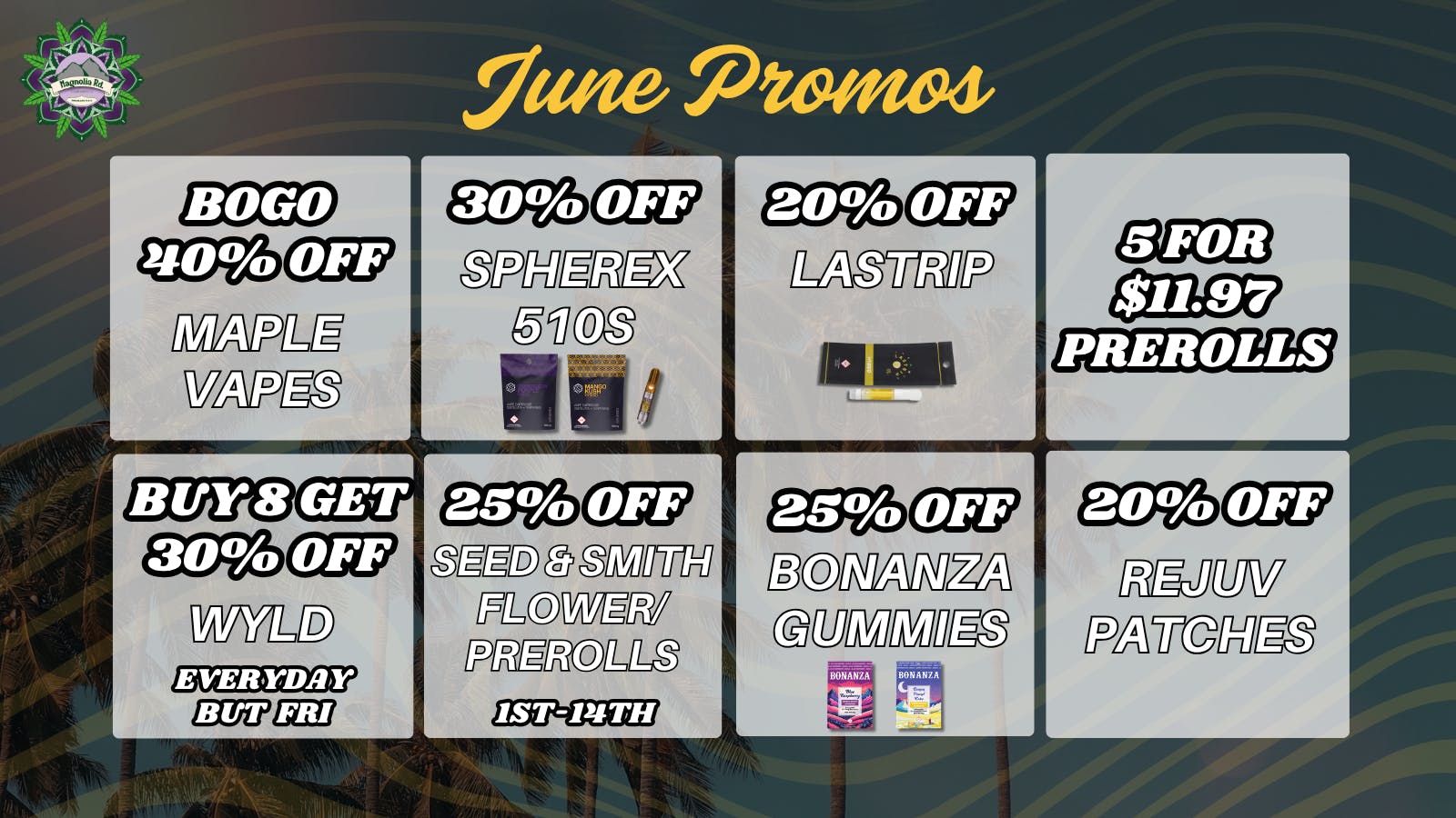 Magnolia Road Cannabis Co. - Colorado Springs 30% Off Spherex 510s, 20% Off LASTRIP, 20% Off TFC