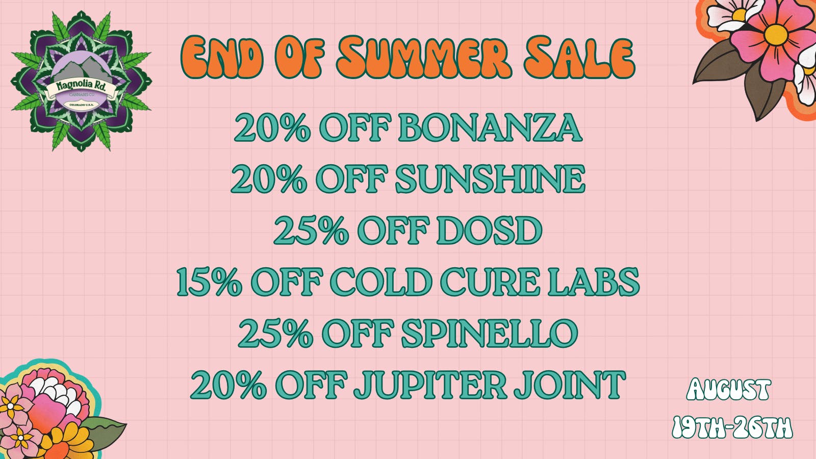 Magnolia Road Cannabis Co. - Broomfield 20% Off Bonanza & Jupiter Joints