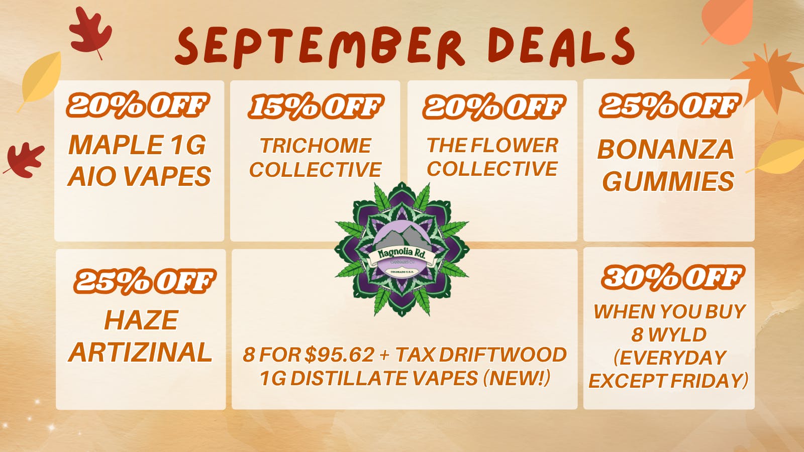 Magnolia Road Cannabis Co. - Trinidad September Deals!