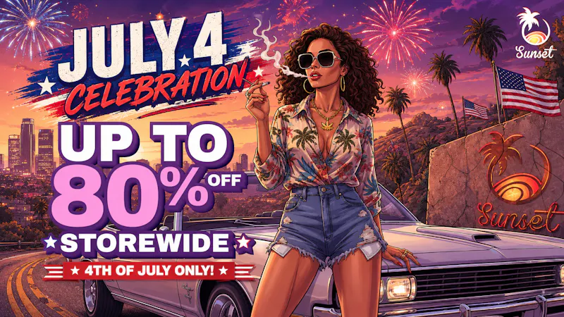Sunset BLOWOUT JULY 4 DEALS🔥 UP TO 80% OFF + DJ AT STORE