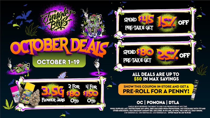 Jungle Boys - Pomona Jungle Boys OCTOBER DEALS!