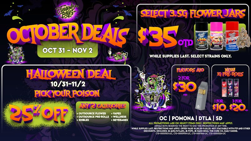 Jungle Boys - Pomona Jungle Boys HALLOWEEN DEALS!