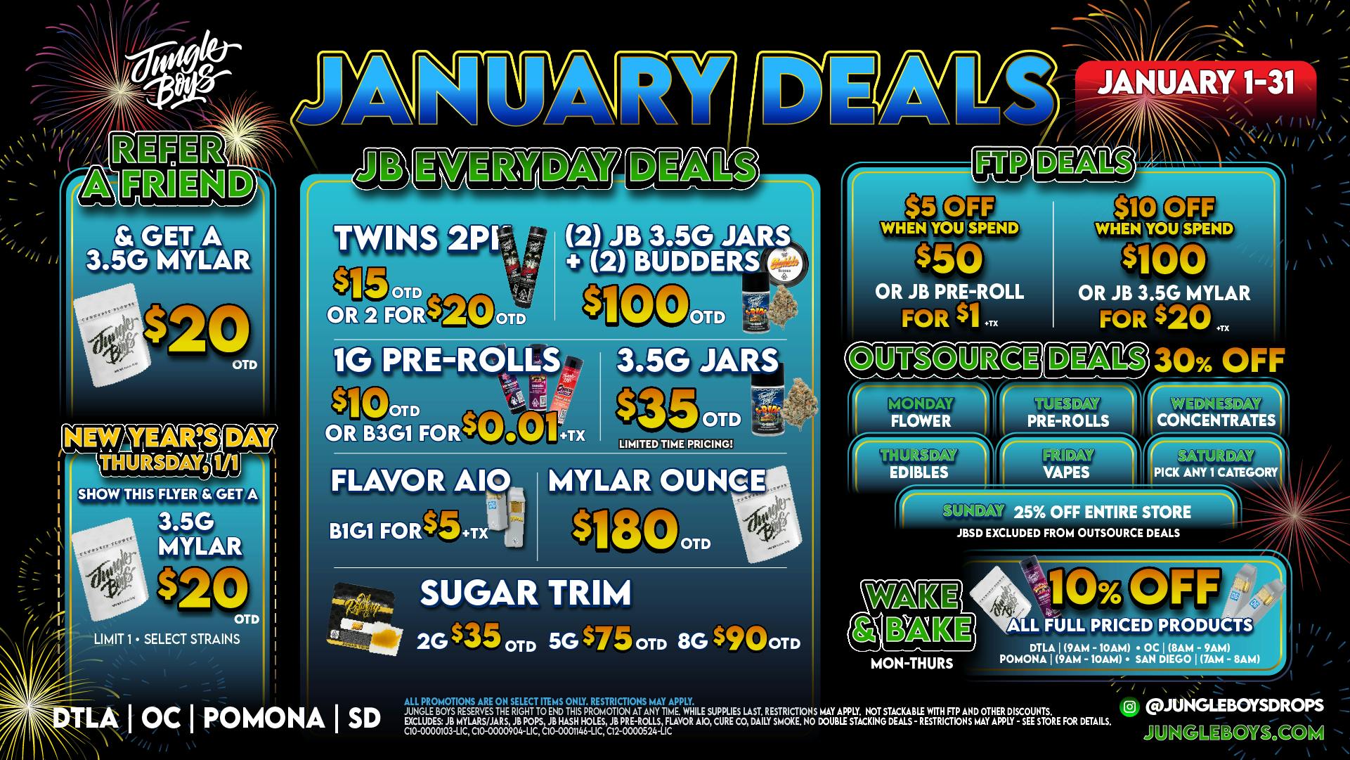 Jungle Boys OC January 1-31 Deals