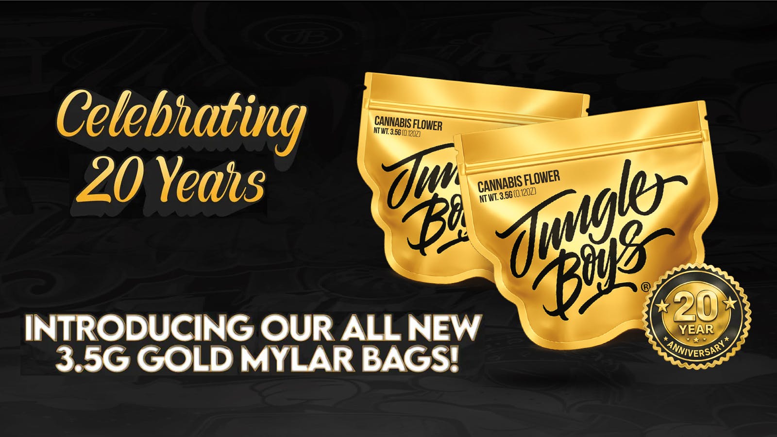 Jungle Boys OC JB Gold Mylar 20 yr Anniversary