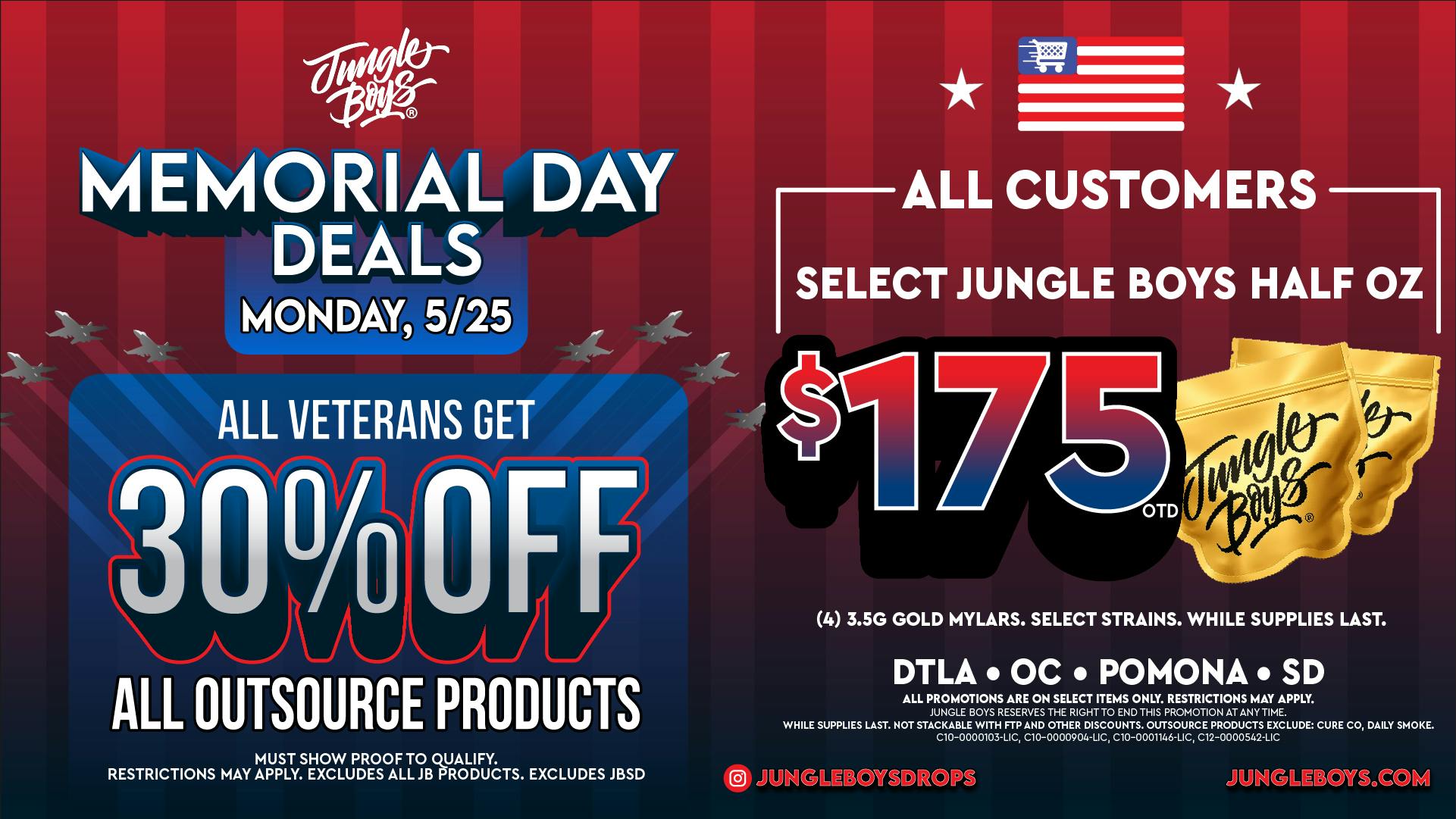 Jungle Boys OC MEMORIAL WEEKEND DEALS!! 🇺🇸