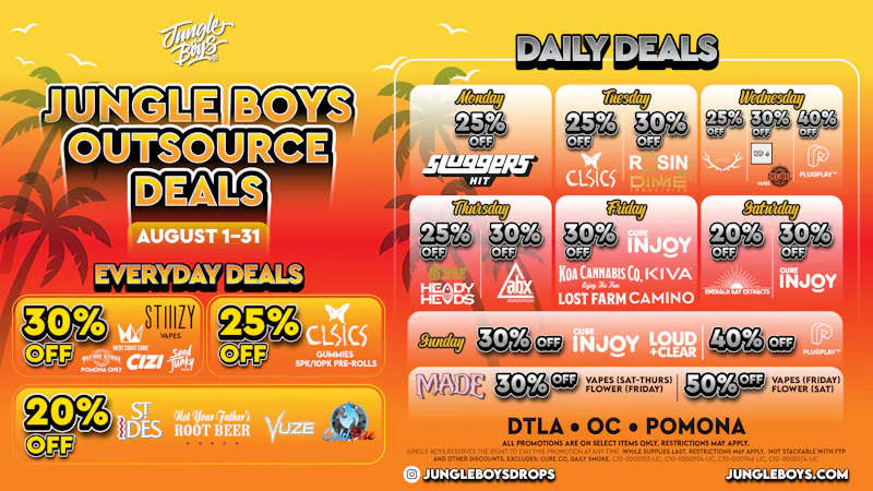 Jungle Boys - Pomona OUTSOURCE AUGUST DEALS!!