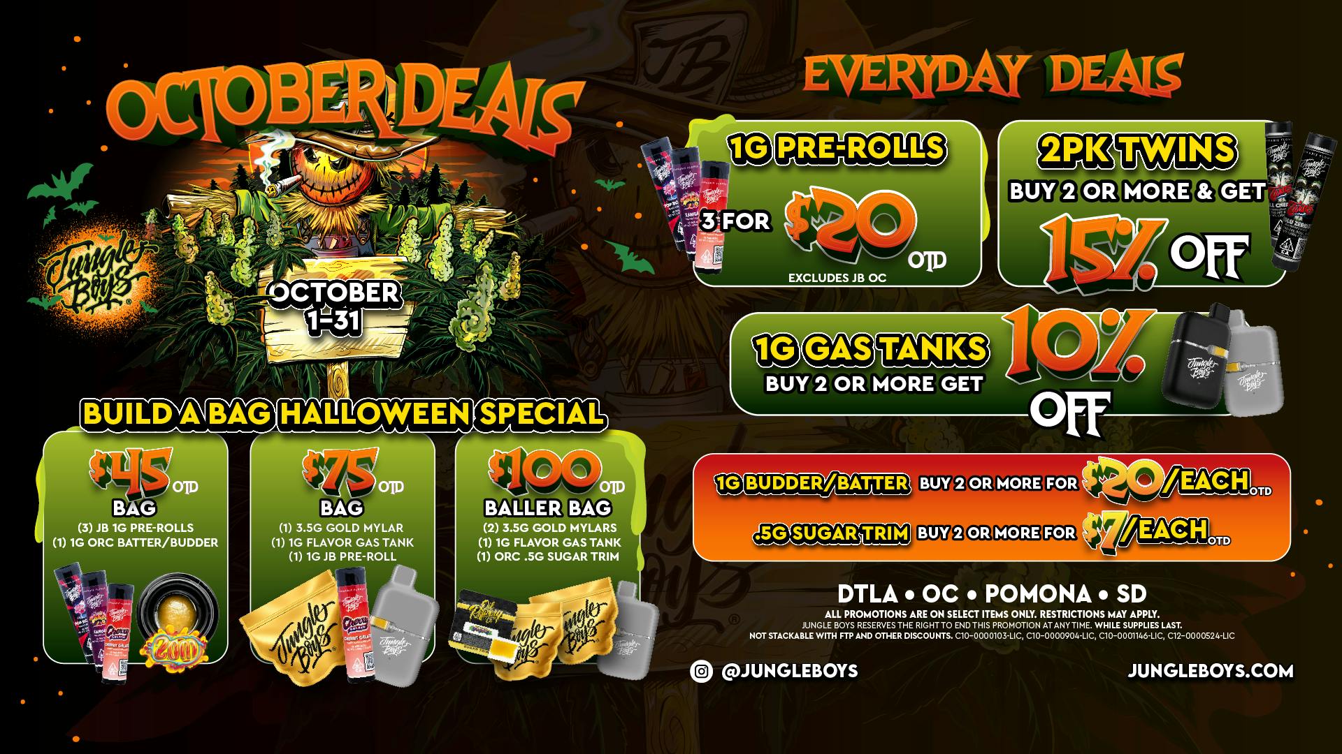 Jungle Boys DTLA JUNGLE BOYS OCT DEALS!!