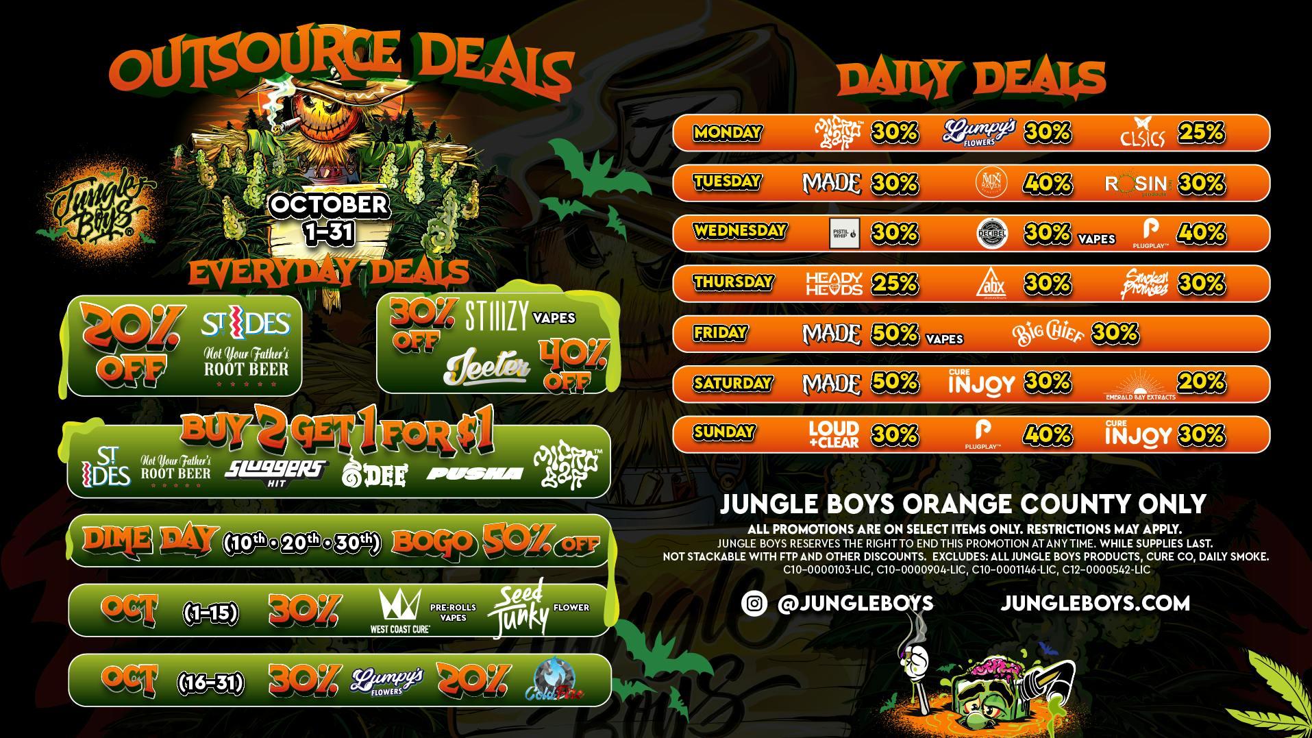 Jungle Boys OC OCTOBER OUTSOURCE DEALS!!
