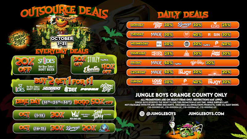 Jungle Boys OC OCTOBER OUTSOURCE DEALS!!