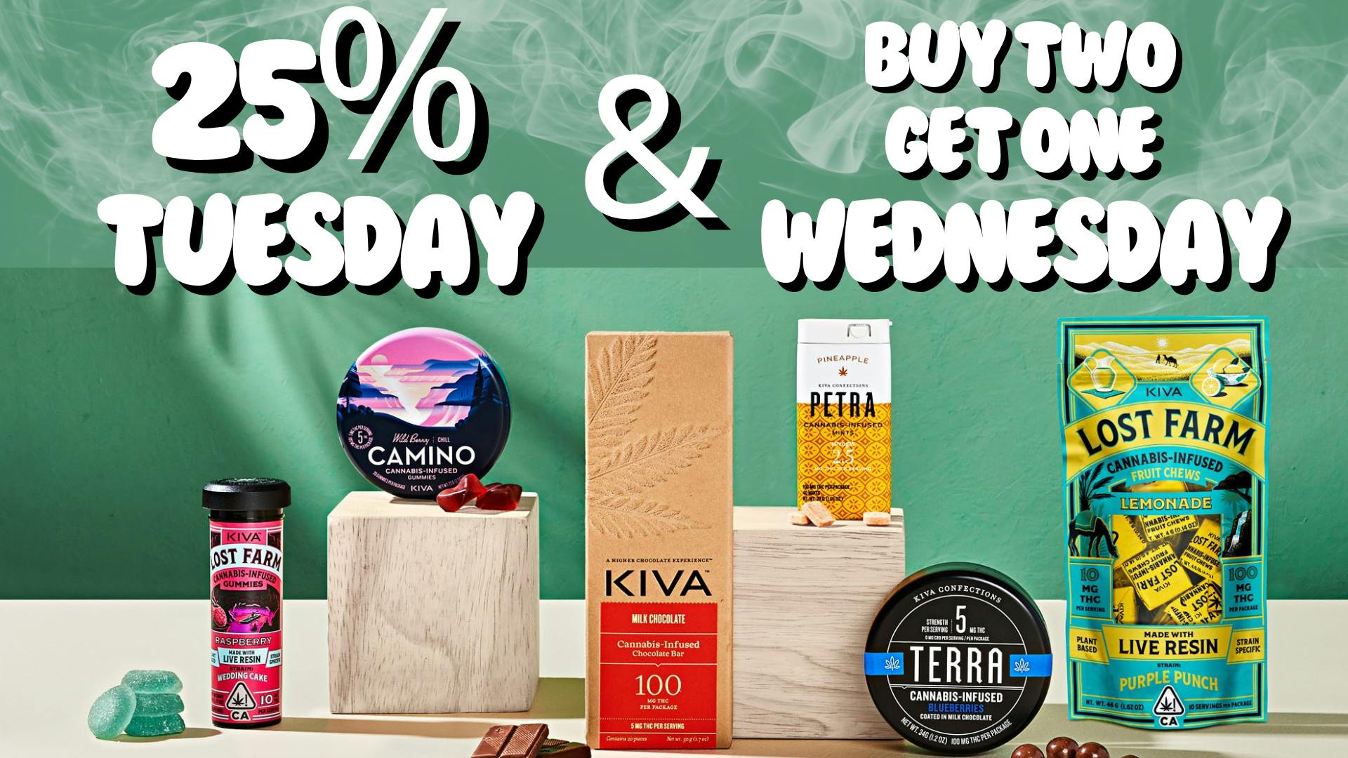Coast to Coast Canoga Kiva Brand Tuesday & Wednesday Special