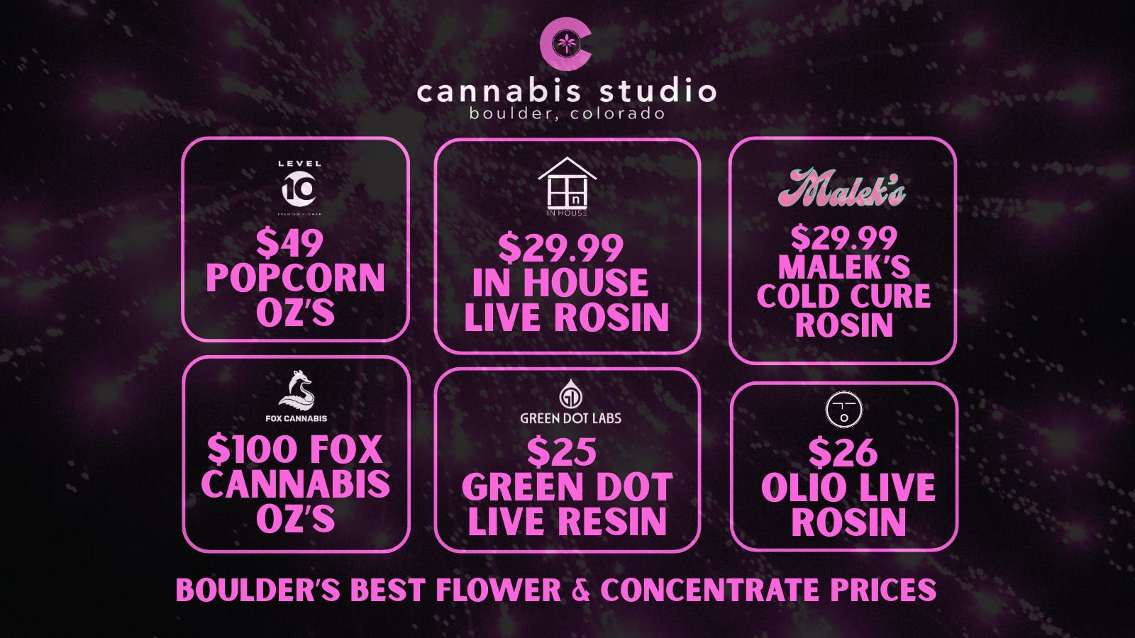 Cannabis Studio JULY EVERYDAY DEALS