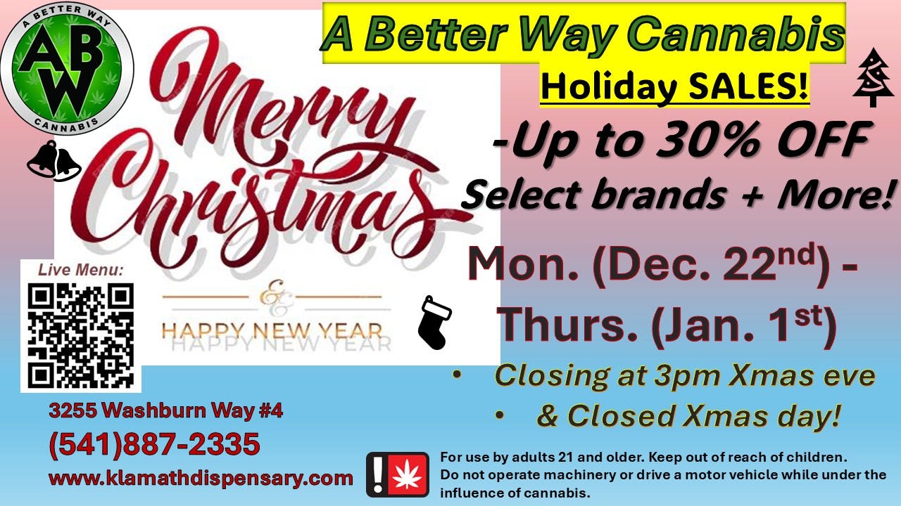 A Better Way Cannabis Christmas & New Year's SALE!
