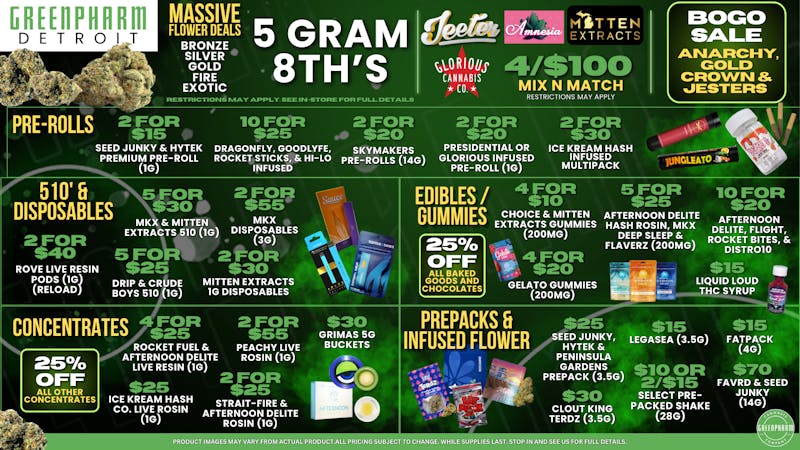 Green Pharm - Detroit - Recreational! 🎉🎉Daily Deals!🎉🎉