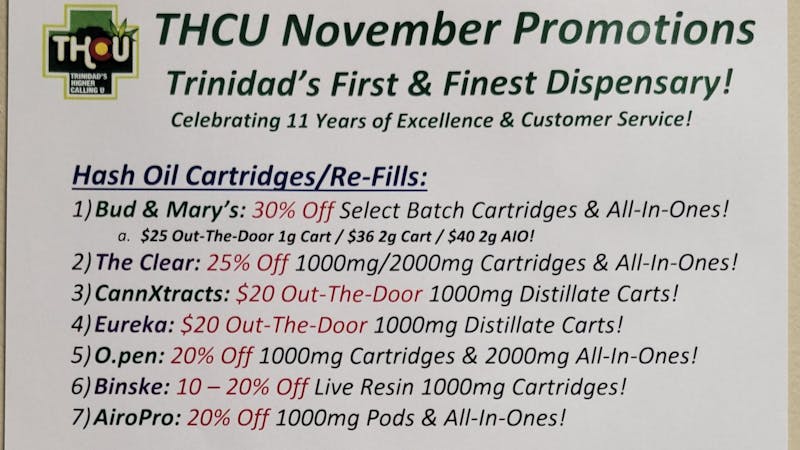 Trinidads Higher Calling U 75% OFF-$47.80 Ounce Plus Tax