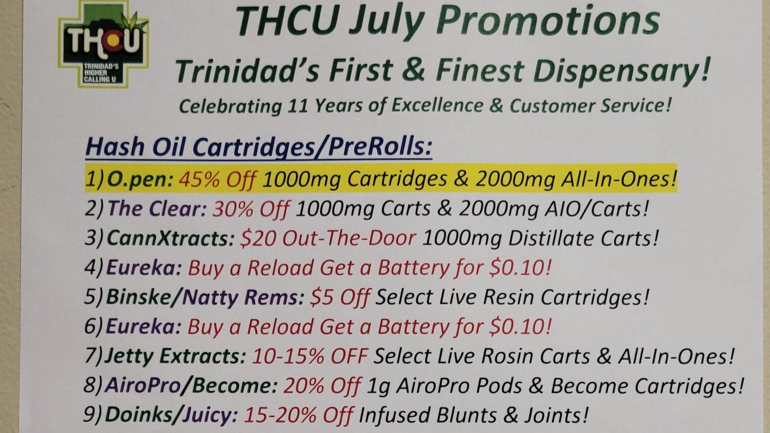Trinidads Higher Calling U 75% OFF-$47.80 Ounce Plus Tax