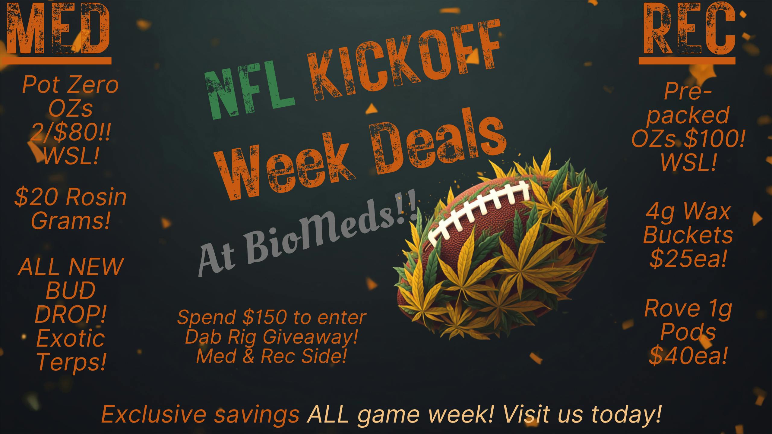 BioMeds NFL KICKOFF WEEK @ BIOMEDS! LETS GO!!